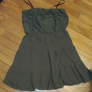 Olive green dress very cute!strapless
